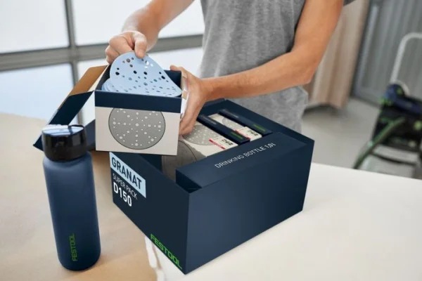 Festool stf d150/48 gr-sp p kit abrasivi granat 150 mm e spugne 272 pz. con borraccia 578132 - dettaglio 3