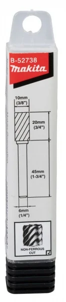 Makita b-52738 fresa tct per metalli non ferrosi attacco 6 mm - dettaglio 3