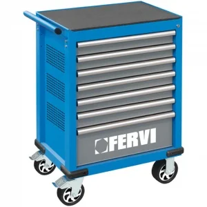 Fervi c960ca cassettiera mobile 7 cassetti con assortimento 290 pz. - dettaglio 1