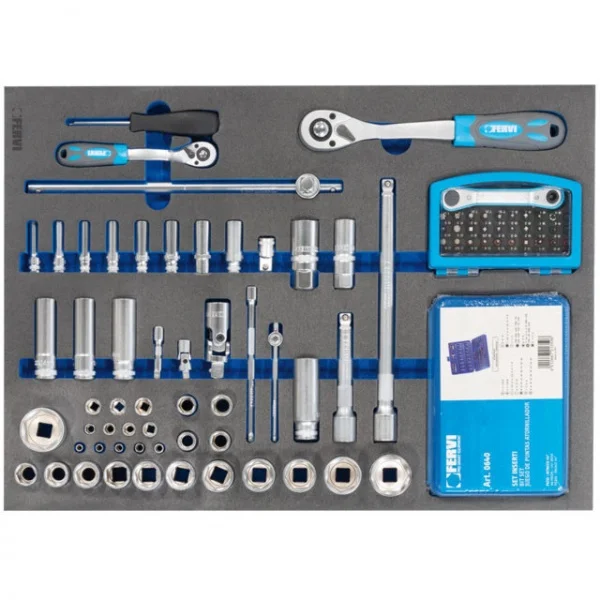 Fervi c900/cc03 cassettiera mobile 6 cassetti con assortimento 253 pz. - dettaglio 4