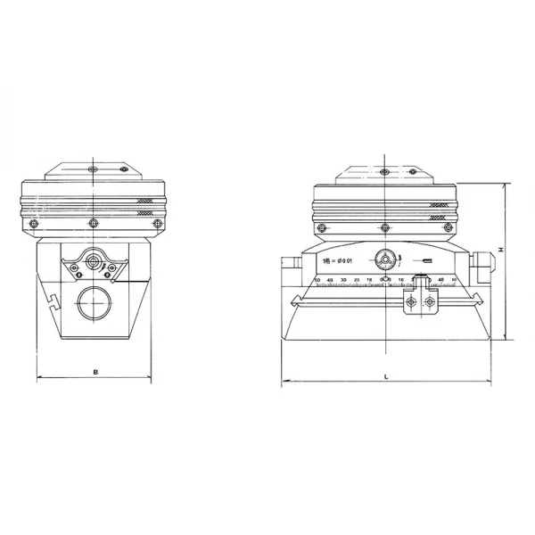 Fervi t021/100/50 testina centesimale per alesare iso50 avanzamento automatico 450 mm t021/100/50 - dettaglio 2