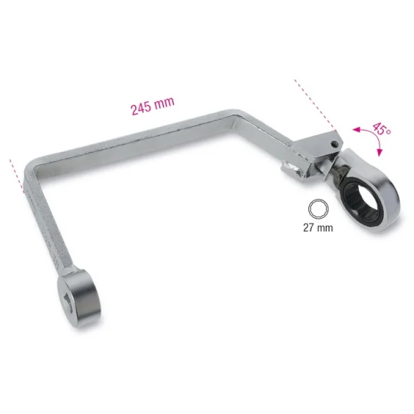 Beta 1493ff/2 chiave per filtri olio m27 con testa a cricchetto 1/2" 014930128 - dettaglio 4