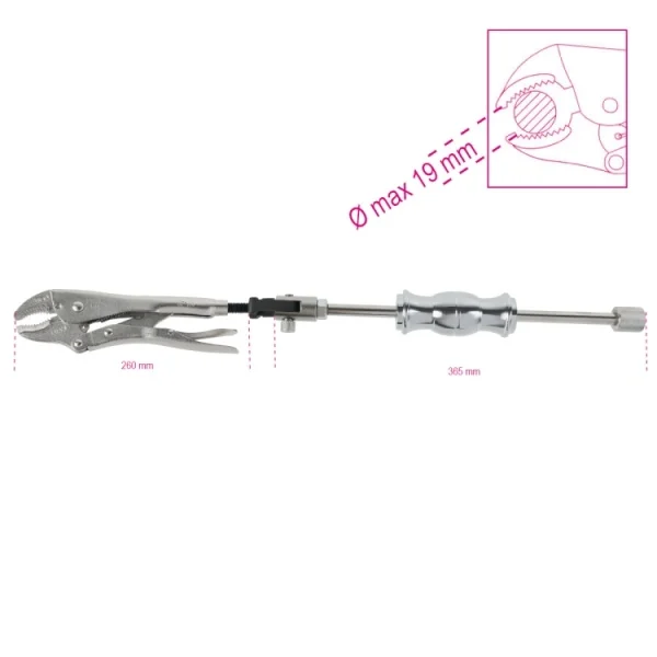 Beta 1068 pinza regolabile 19 mm autobloccante con massa battente 010680000 - dettaglio 2