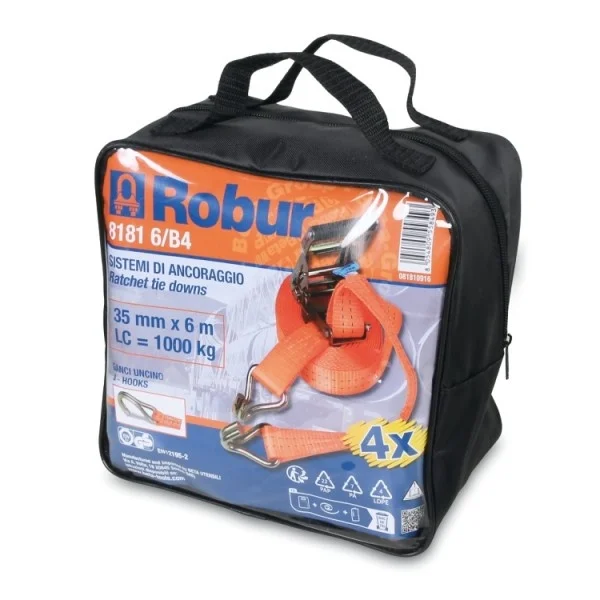 Robur 8181 6/b4 cricchetti nastro a uncino 6,0 m poliestere 4 pz. 081810916 - dettaglio 3