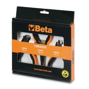 Beta 1199esd/d3 assortimento tronchesi e pinze esd per elettronica 3 pz. 011990003 - dettaglio 1