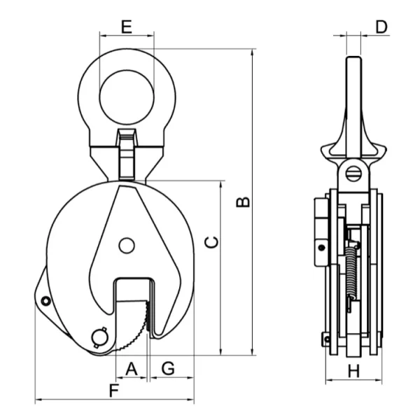 Robur 8135 pinza di sollevamento lamiere con anello snodato - dettaglio 5