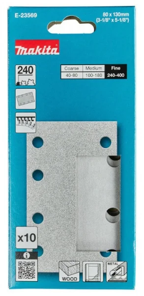 Makita carta abrasiva fsc attacco velcro 80x130 mm 10 pz. - dettaglio 2