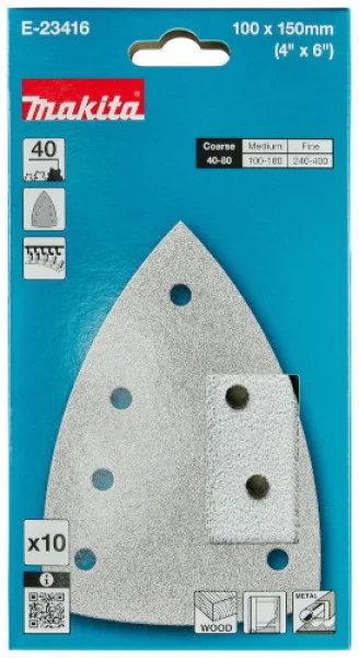 Makita carta abrasiva fsc a delta con attacco velcro 100x150 mm 10 pz. - dettaglio 2