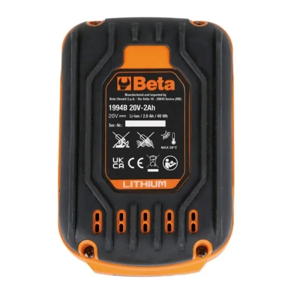 Beta 1994b 20v-2ah batteria 20 v al litio da 2,0 ah - dettaglio 2