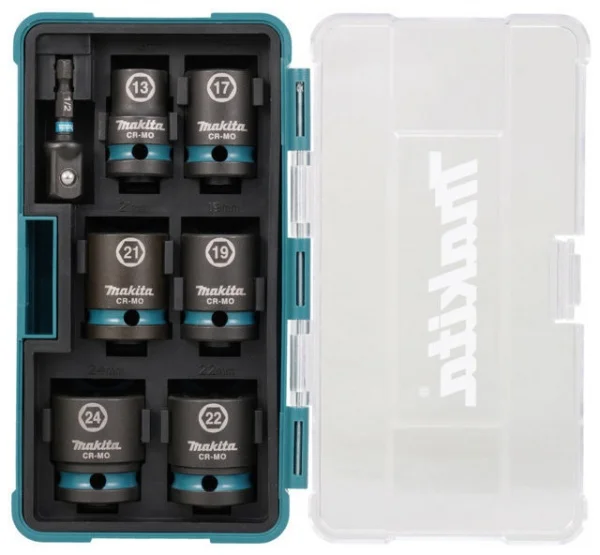 Makita e-16592 impact black set di chiavi a bussola 1/2" con adattatore 7 pz. - dettaglio 1
