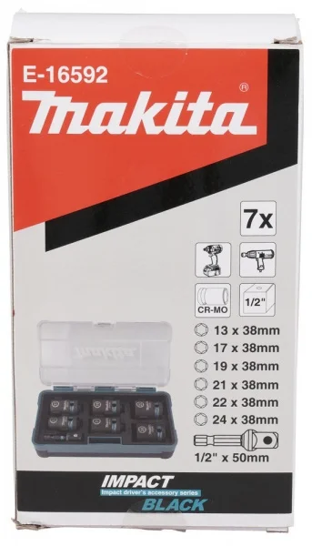 Makita e-16592 impact black set di chiavi a bussola 1/2" con adattatore 7 pz. - dettaglio 5