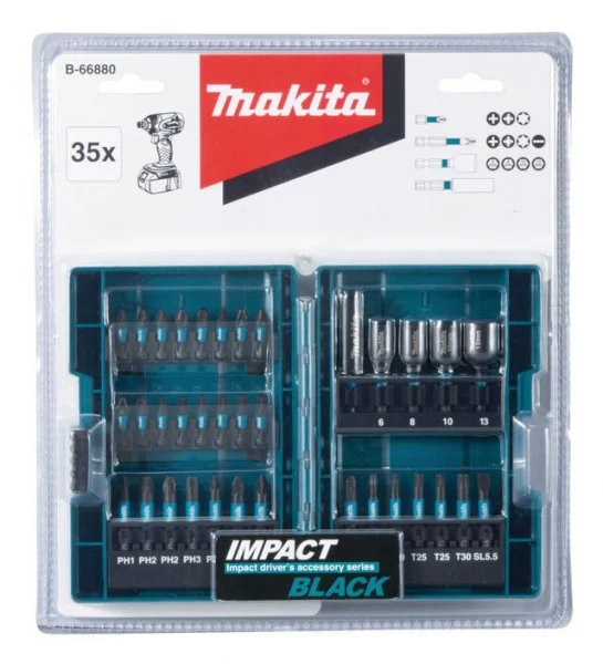 Makita b-66880 impact black set per avvitatura e foratura 35 pz. - dettaglio 3