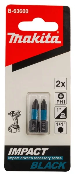 Makita impact black inserto ph 25 mm 1/4" c-form 2 pz. b-63600 - dettaglio 4