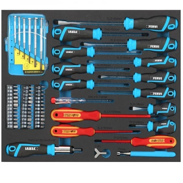 Fervi a007g/kit arredo officina modulare con utensili 290 pz. - dettaglio 5