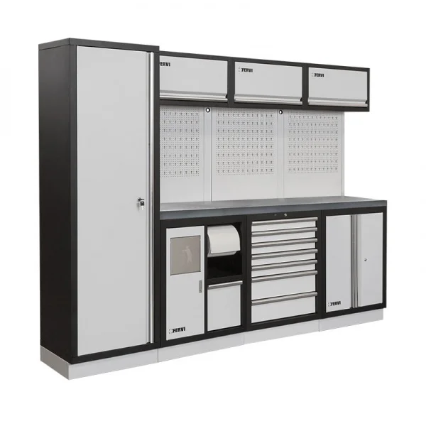 Fervi a008g/kit arredo officina modulare con utensili 290 pz. - dettaglio 1