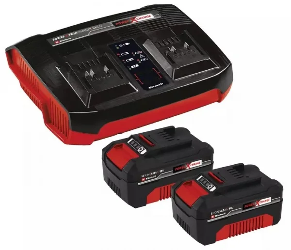 Einhell twincharger kit 1 set 18 v batterie 4,0 ah e caricabatterie doppio pxc 4512112 - dettaglio 1
