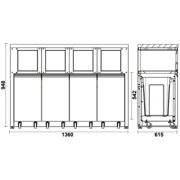 Beta c45pro 2.0 rd/x modulo fisso raccolta differenziata per arredo officina 045002241 - dettaglio 2