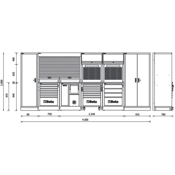 Beta rsc50 2.0 combinazione arredo officina modulare 050001001 - dettaglio 4