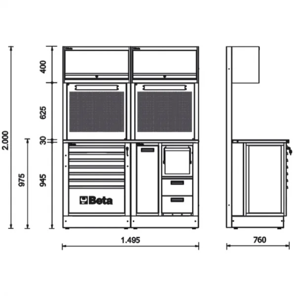 Beta rsc50 2.0 a combinazione arredo officina modulare 050001006 - dettaglio 3