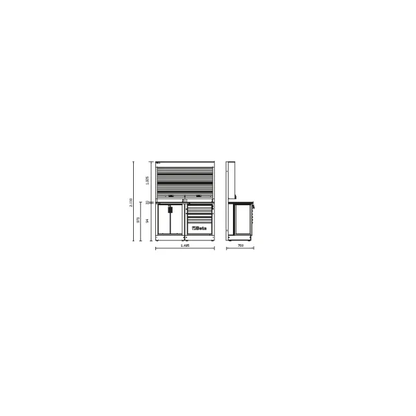 Beta rsc50 2.0 b combinazione arredo officina modulare 050001011 - dettaglio 2