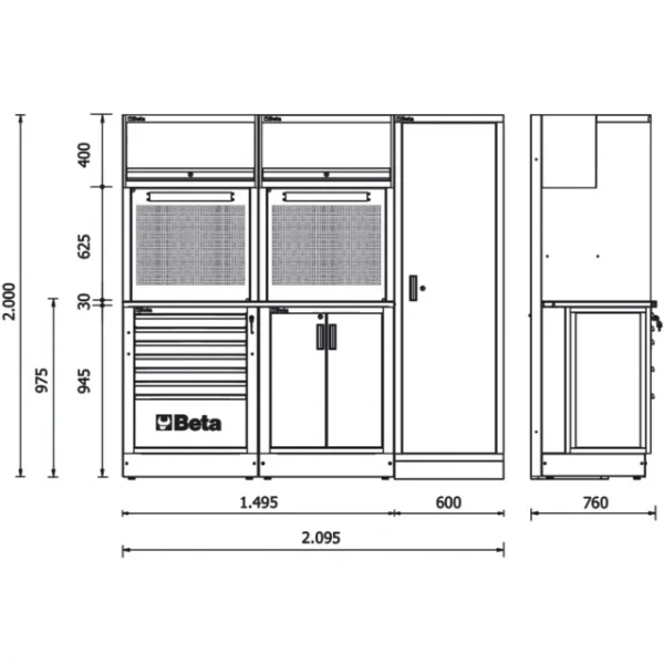 Beta rsc50 2.0 dw combinazione arredo officina modulare 050001024 - dettaglio 2