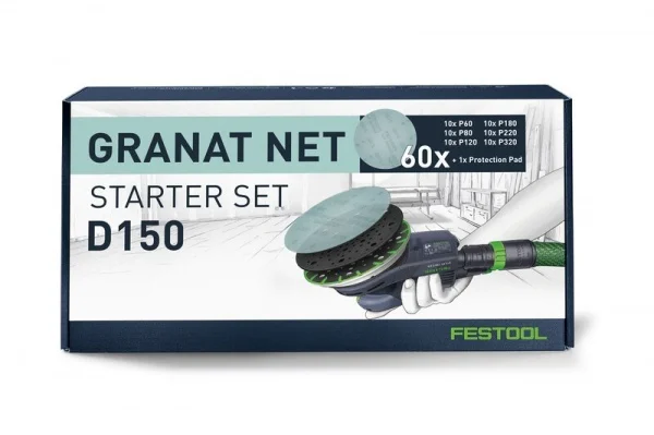 Festool d150 gr net-set kit dischi abrasivi a rete 150 mm granat net 61 pz. 578667 - dettaglio 2