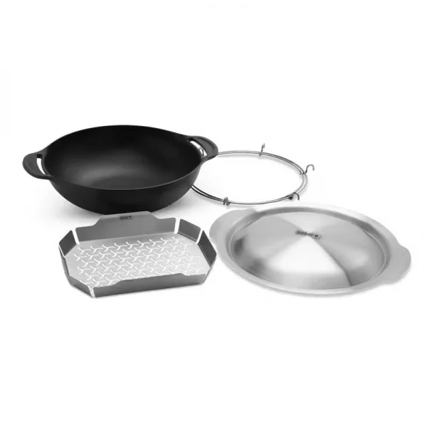 Weber 7607 weber crafted - wok con cestello di cottura a vapore - dettaglio 1