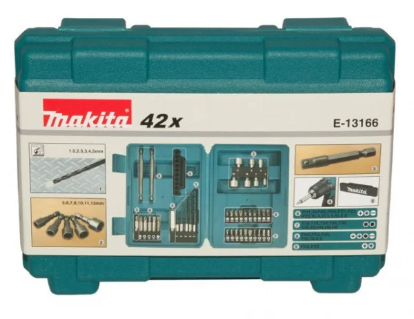 Makita e-13166 valigetta con assortimento per foratura e avvitatura 42 pz. - dettaglio 1