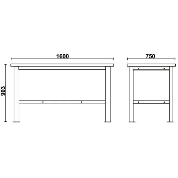 Beta c58bc-x1,6 banco da lavoro con piano rivestito inox 1,6 m - dettaglio 2