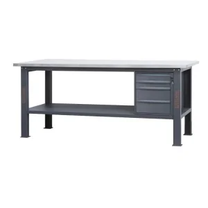 Beta c58bc-x2,1 4c/a banco con piano mdf rivestito inox 2,1 m e 4 cassetti - dettaglio 1