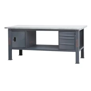 Beta c58bc-x2,1 4ca/a banco con piano mdf rivestito inox 2,1 m con cassetti e anta - dettaglio 1