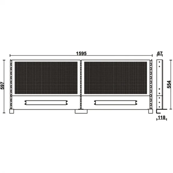 Beta c58k/2pf-1,6m kit 2 pannelli forati 1,6 m per banchi componibili c58bc - dettaglio 4