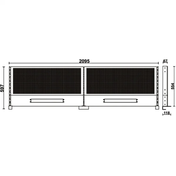 Beta c58k/2pf-2,1m kit 2 pannelli forati 2,1 m per banchi componibili c58bc - dettaglio 4