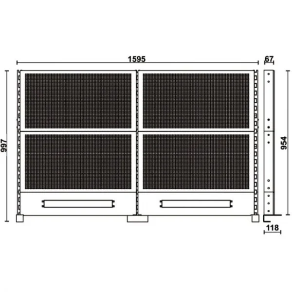 Beta c58k/4pf-1,6m kit 4 pannelli forati 1,6 m per banchi componibili c58bc - dettaglio 4