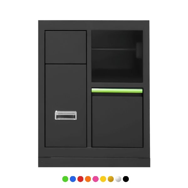 JBM 16493 Mobile 3 cassetti con supporto bobina di carta per officina - 16493