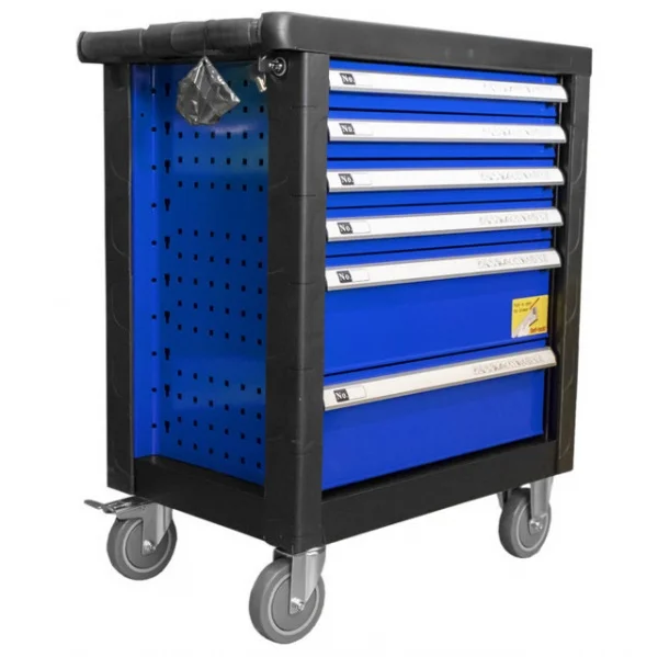 Jbm 53447 cassettiera a 6 cassetti blu per officina con assortimento - dettaglio 2