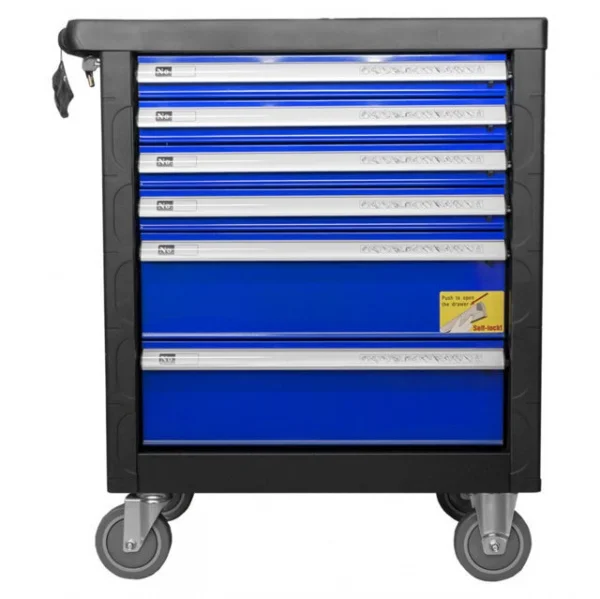 Jbm 53447 cassettiera a 6 cassetti blu per officina con assortimento - dettaglio 3