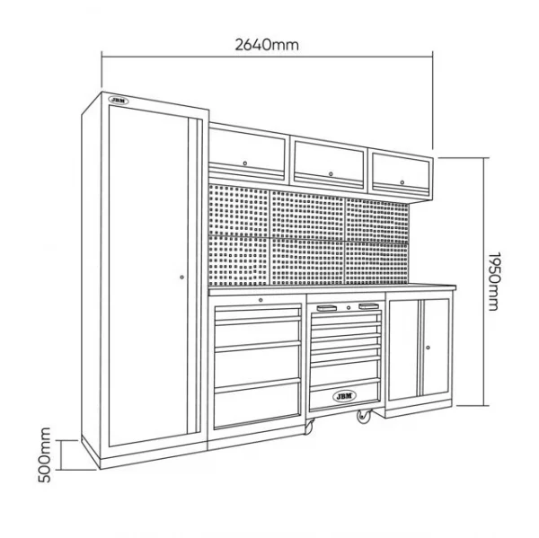 Jbm serie446 composizione arredo officina con assortimento - dettaglio 3