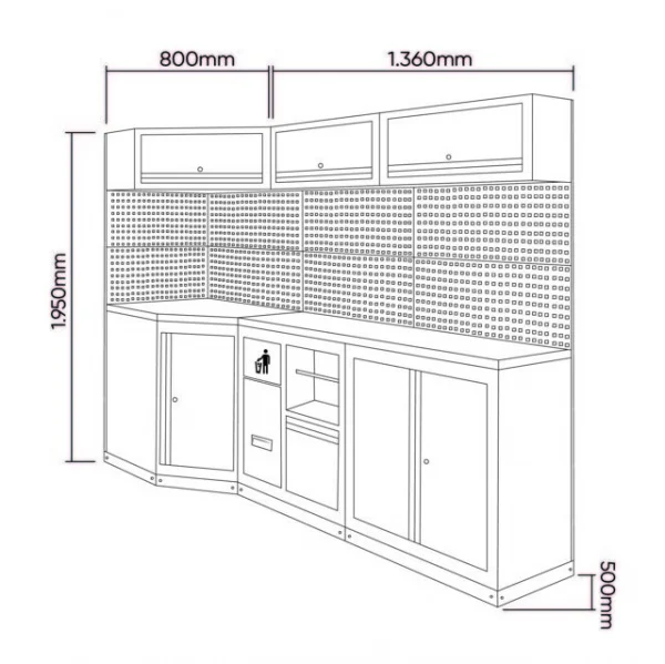 Jbm serie518 composizione arredo officina angolare - dettaglio 2