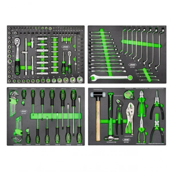 Jbm serie561 cassettiera verde a 7 cassetti con assortimento utensili - dettaglio 2