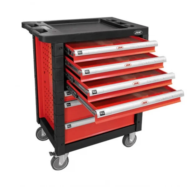 Jbm 53762 cassettiera rossa a 7 cassetti senza utensili - dettaglio 2