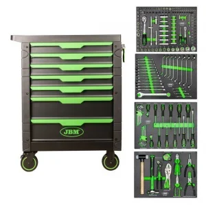 Jbm 54389 cassettiera verde a 7 cassetti - dettaglio 1