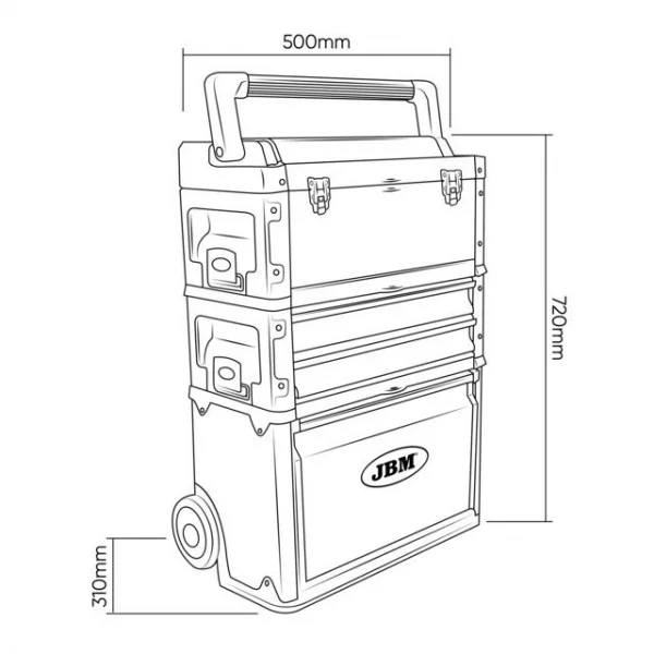Jbm 54504 carrello modulare senza attrezzi - dettaglio 6