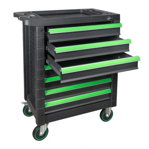 Jbm 54553 cassettiera utensili 7 cassetti uguali verde - dettaglio 2