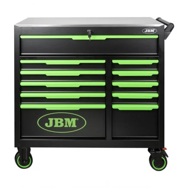 Jbm 54748 cassettiera a 11 cassetti verde con utensili - dettaglio 2
