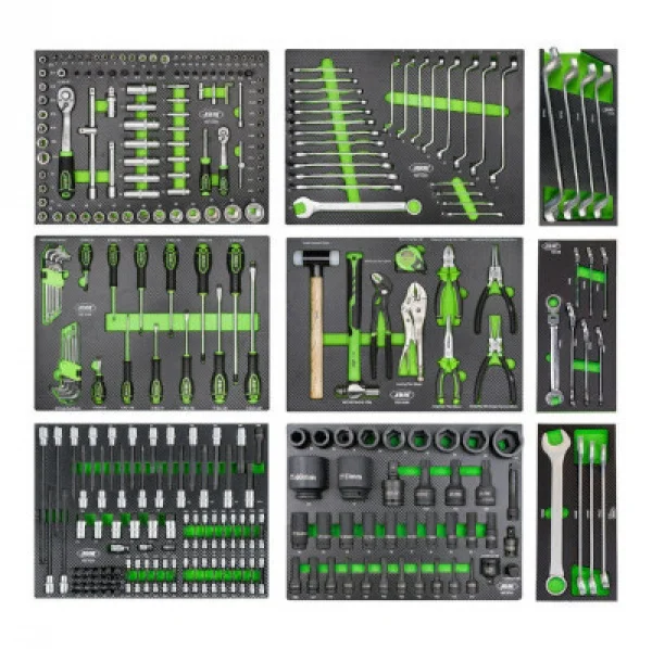 Jbm 54748 cassettiera a 11 cassetti verde con utensili - dettaglio 3