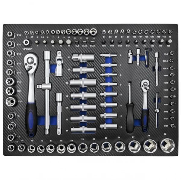 JBM 43708A Set di 4 termoformati con utensili blu 172 Pz. - 43708A