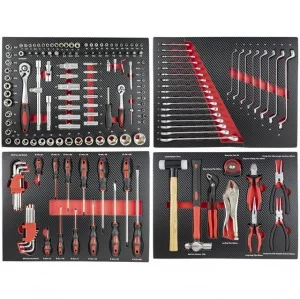 JBM 43708R Set di 4 termoformati con utensili rosso 172 Pz. - 43708R