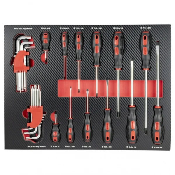 JBM 43708R Set di 4 termoformati con utensili rosso 172 Pz. - 43708R