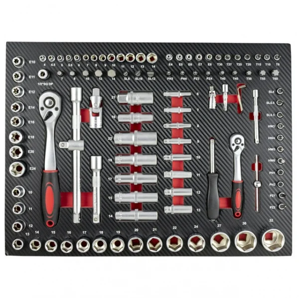JBM 43708R Set di 4 termoformati con utensili rosso 172 Pz. - 43708R
